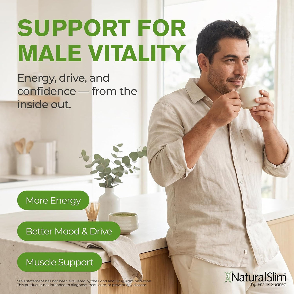 NaturalSlim Testosterin Testosterone Support, Ginkgo Biloba,180 Capsules
