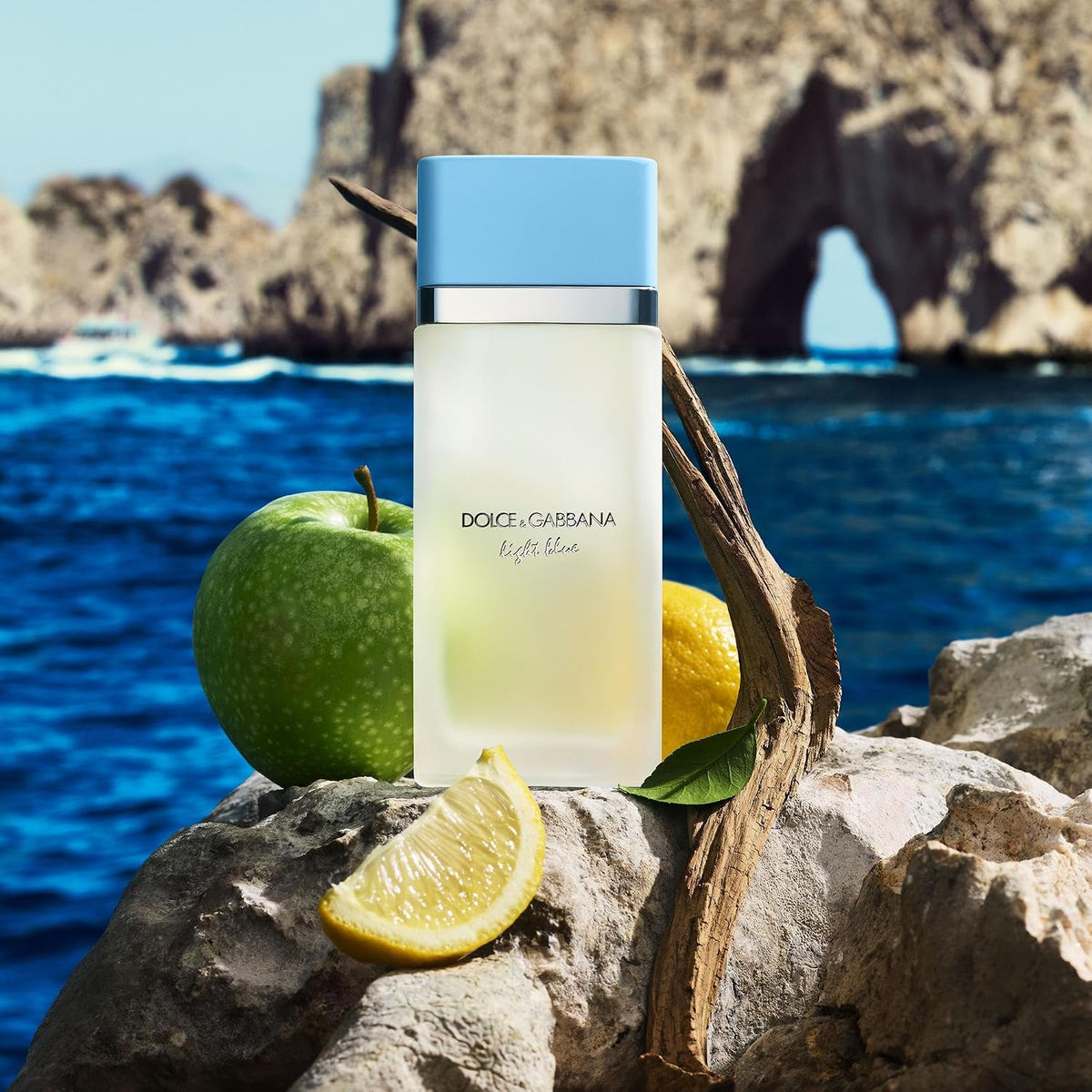 Hub Wavy Dolce & Gabbana Light Blue 50ml perfume bottle, luxury bold and long-lasting fragrance for women, with blue packaging.
