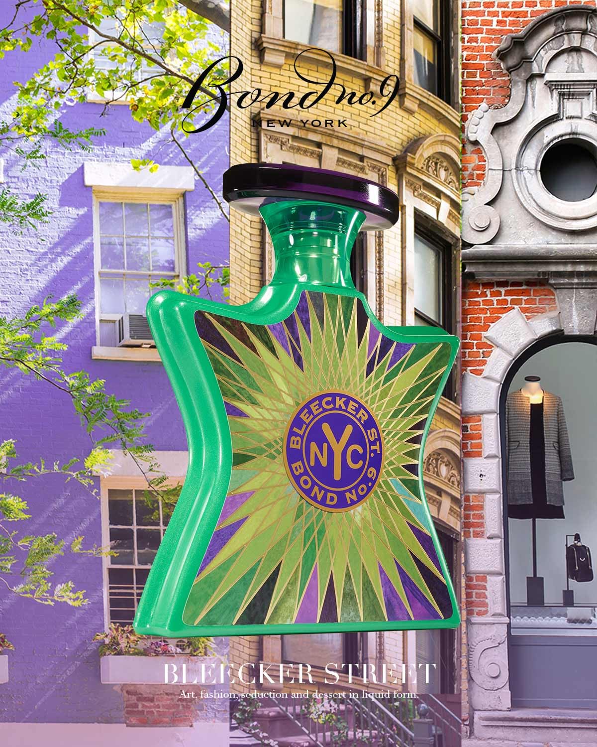 Hub Wavy Bond No. 9 New York Bleeker Street luxury unisex fragrance 3.4 fl oz bottle displayed with elegant design
