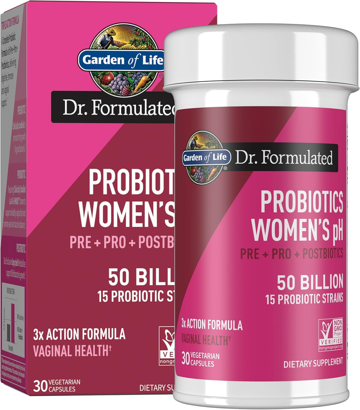 Garden of Life Dr. Formulated Pre, Post & Probiotics, Women's pH, 50B, 30ct