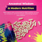 Primal Queen Grass Fed Beef Organ Supplement for Women, 60 Capsules