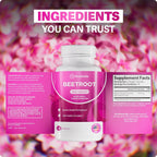 Rosabella Organic Beet Root Capsules - 1300mg Beet Root Powder Aids Healthy Circulation & Vitality, Non-GMO, Beet Root Supplement - 60 Capsules, 30-Day Supply