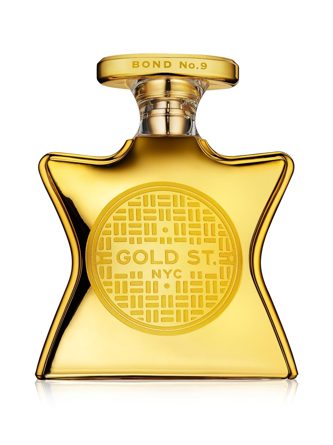 Hub Wavy Bond No. 9 New York Gold Street unisex perfume bottle with gold accents, 3.4 fl oz, luxury fragrance for men and women