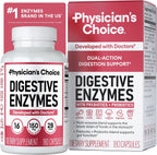 Physician's CHOICE Digestive Enzymes for Bloating & Digestion - Fast-Acting 16 Enzyme Formula with Organic Prebiotics & Probiotics for Gut & Digestive Health - Meal Time Discomfort Relief - 60 CT