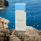 Hub Wavy Dolce & Gabbana Light Blue perfume bottle, 50ml, for women, featuring a sleek design and luxury fragrance packaging.