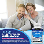Toplux Magnesium Complex Supplement 8 Elemental - Magnesium Glycinate, Citrate, Malate, Taurate, Chelated for Easy Absorption for Bones, Muscle, Recovery, Energy, Vegan Non-GMO 90 Capsules