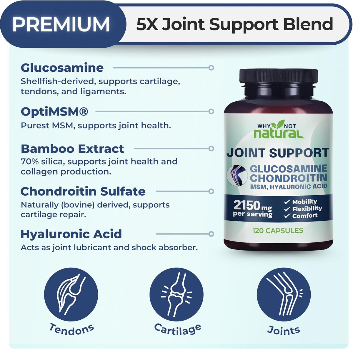 Glucosamine, Chondroitin, MSM, Joint Support Supplement - Knee pain