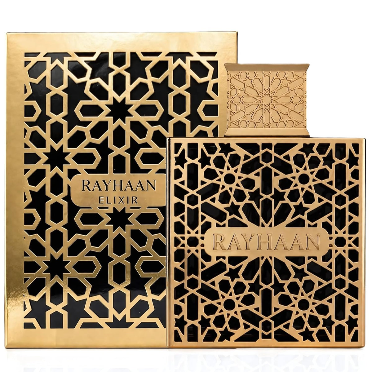 Hub Wavy Rayhaan Elixir Eau de Parfum spray for unisex, 100 ml bottle, showcasing the luxury perfume bottle and design.