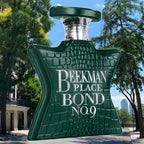 Hub Wavy Bond No. 9 Greenwich Village unisex perfume bottle with elegant packaging and cityscape design.