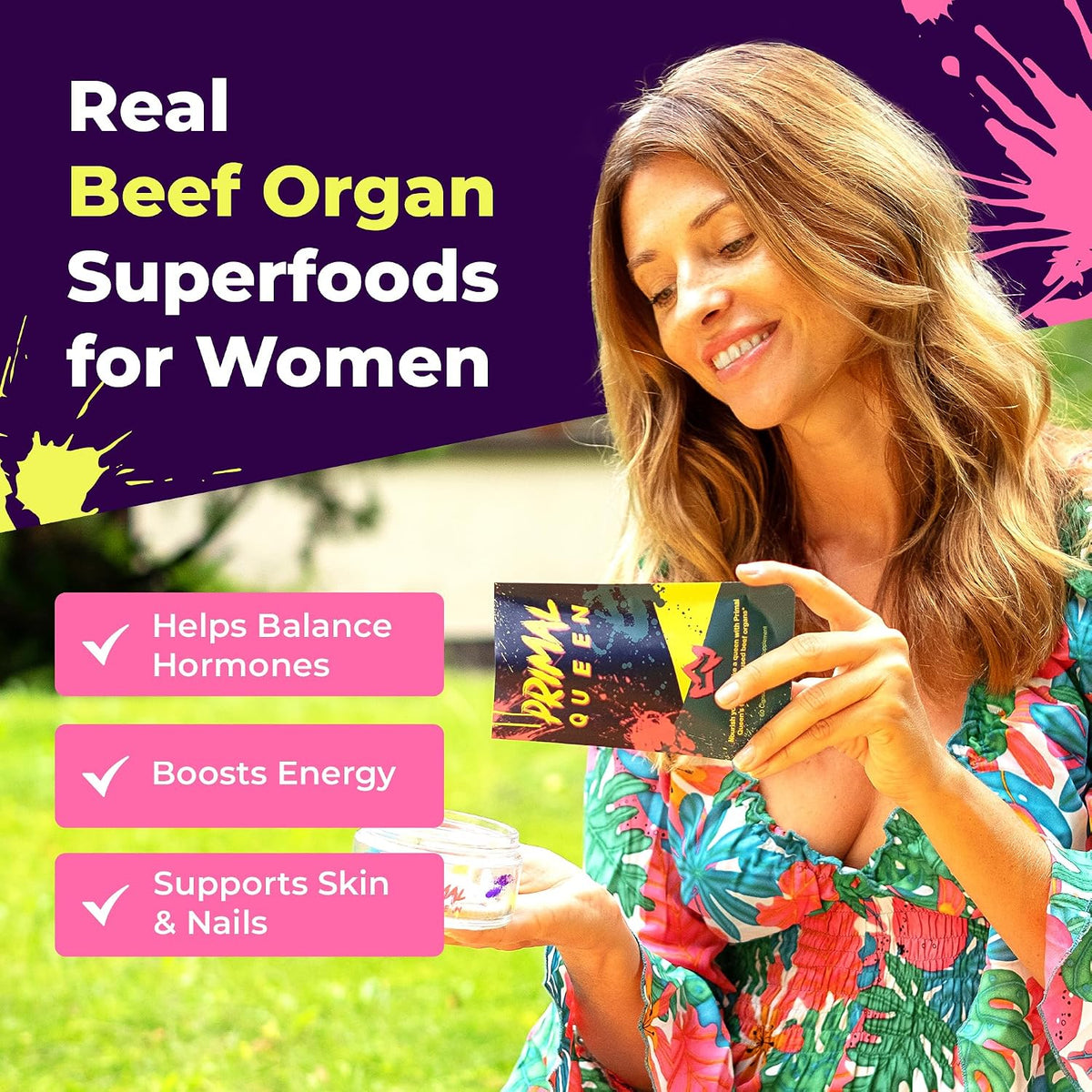 Primal Queen Grass Fed Beef Organ Supplement for Women, 60 Capsules