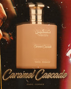 Hub Wavy Paris Corner Taskeen Caramel Cascade unisex perfume bottle, 3.4 oz, luxury scent with caramel notes and elegant design