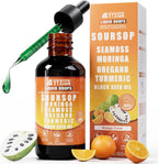 Vyxion Soursop Bitters Liquid Drops 10 in 1 with Sea Moss, Moringa, Turmeric, Black Seed Oil, Oregano, Ashwagandha | Herbal Extracts for Overall Health-Enhancing | Vegan, Non-GMO | 2 Fl Oz