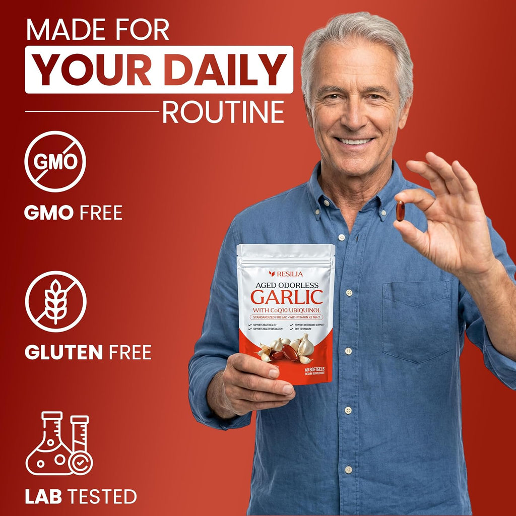 Resilia Odorless Aged Garlic Softgels (60 Count)