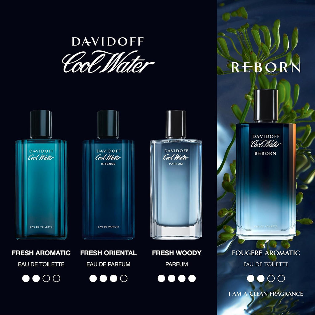 Hub Wavy Davidoff Cool Water Intense men's perfume in 4.2 oz bottle, featuring long-lasting woody and fresh scent.