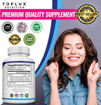 Toplux Magnesium Complex Supplement 8 Elemental - Magnesium Glycinate, Citrate, Malate, Taurate, Chelated for Easy Absorption for Bones, Muscle, Recovery, Energy, Vegan Non-GMO 90 Capsules