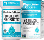 Physician's CHOICE Probiotics 60 Billion CFU - 10 Strains + Organic Prebiotics - Immune, Digestive & Gut Health - Supports Occasional Constipation, Diarrhea, Gas & Bloating - for Women & Men - 30ct