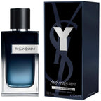 Yves Saint Laurent Y Refillable men's perfume bottle, 3.3 oz, sleek design, showcasing luxury fragrance packaging.