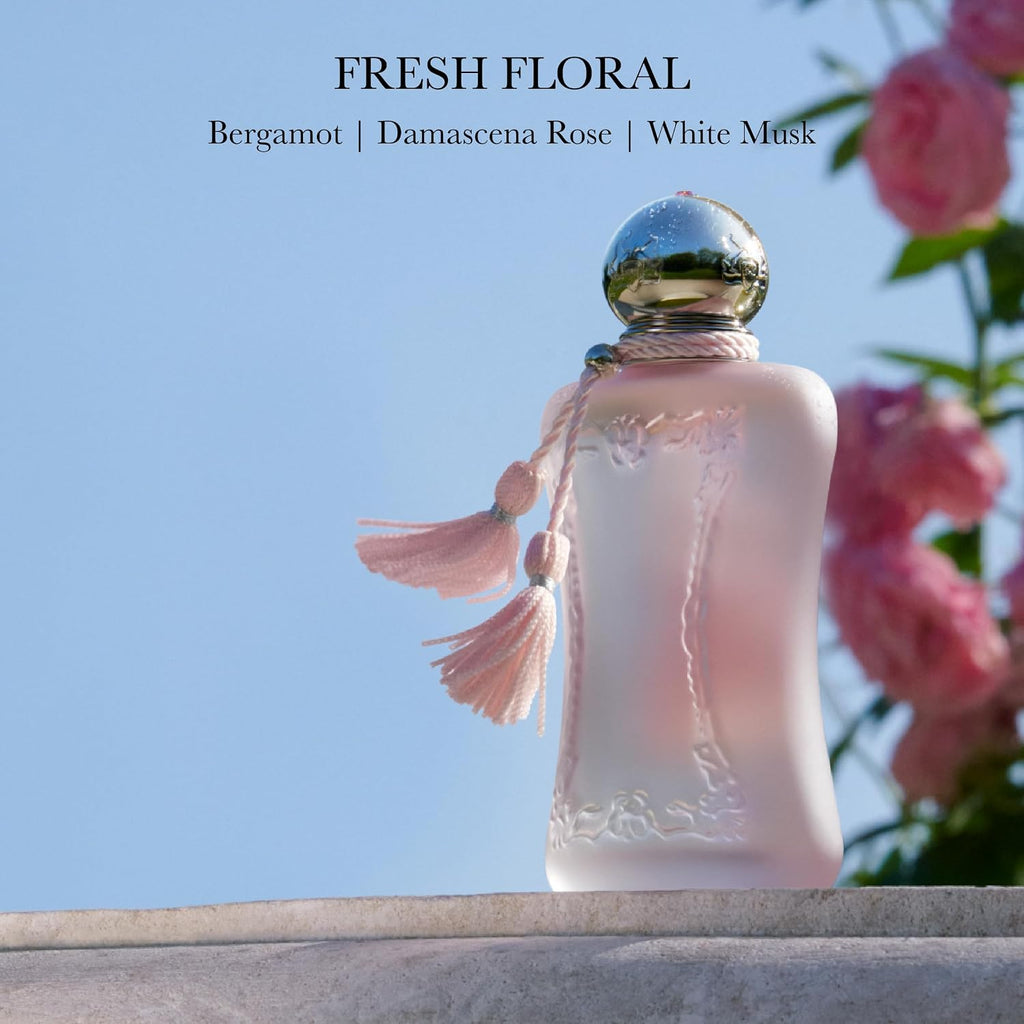 Hub Wavy Parfums de Marly Delina Exclusif perfume bottle, 75ml, luxurious long-lasting fragrance for women.