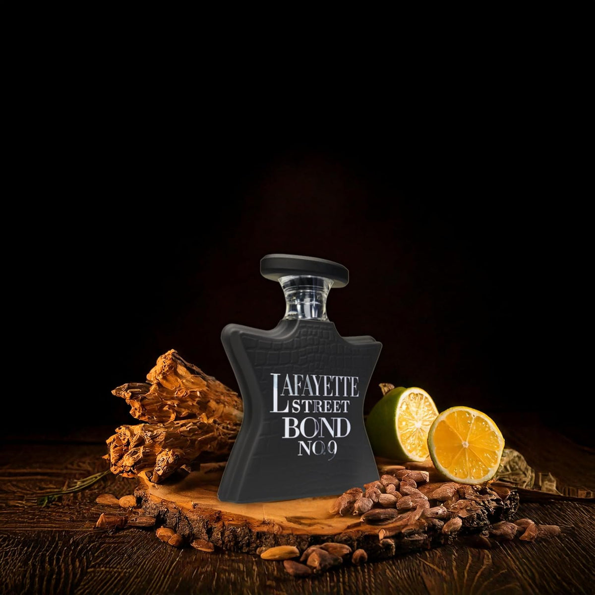 Hub Wavy Bond No. 9 New York Lafayette Street men's luxury fragrance 3.4 fl oz bottle with elegant design and branding.