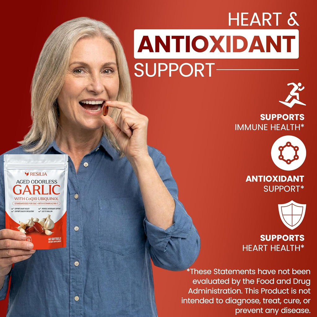 Resilia Odorless Aged Garlic Softgels (60 Count)