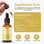 Bella All Natural Vitamin D3 K2 Liquid Drops 5000 IU (Unflavored)