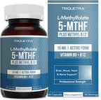 LMethylfolate 15mg Liquid + Methyl B12 Cofactor, High Potency Active 5-MTHF