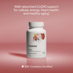 THORNE CoQ10, 100 mg Optimally Absorbed Ubiquinone Supplement, 60 Softgels | Supports Heart Health, Brain Function, Cellular Energy Production & Healthy Aging*, Gluten-Free, NSF Contents Certified