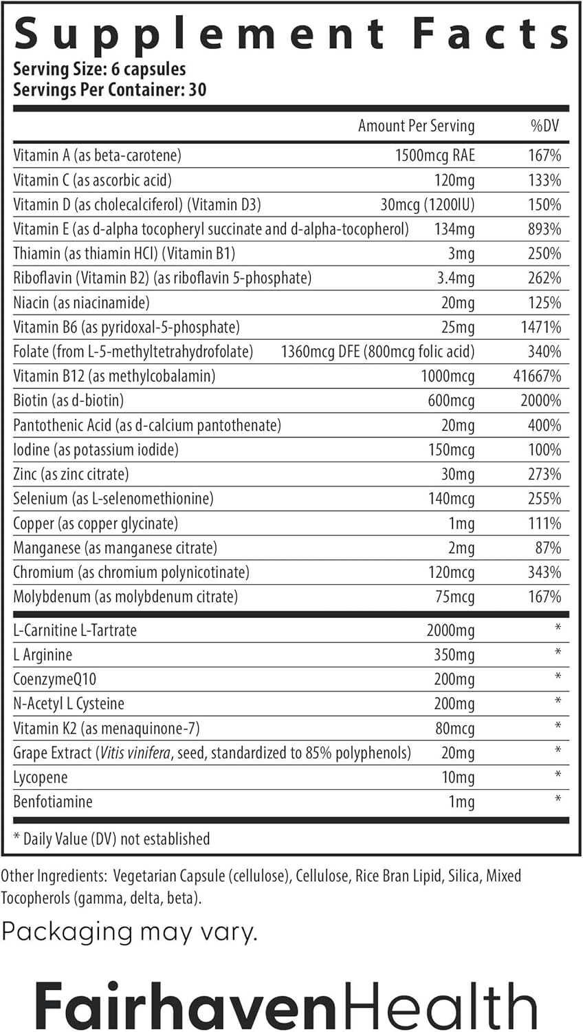 Fairhaven Health FH PRO Fertility Multivitamin for Men, 180 Capsules