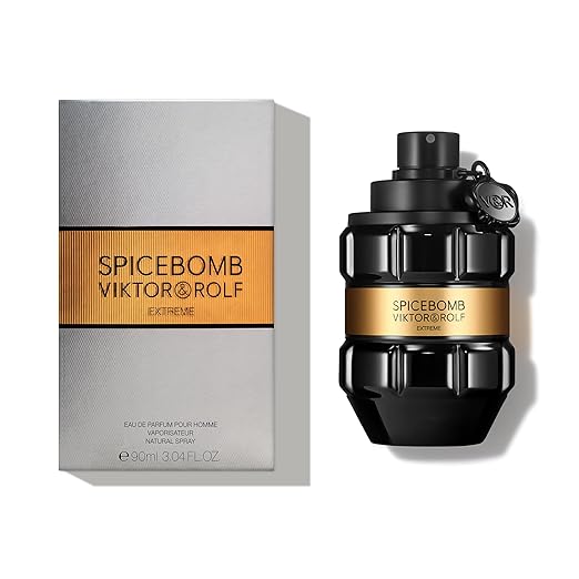 Viktor & Rolf Spicebomb Extreme men's perfume bottle, luxury long-lasting fragrance, 3 oz / 90 ml, by Hub Wavy
