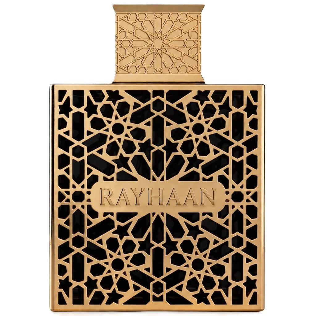 Hub Wavy Rayhaan Elixir Eau de Parfum spray for unisex, 3.40 oz, featuring luxurious fragrance and elegant bottle design.