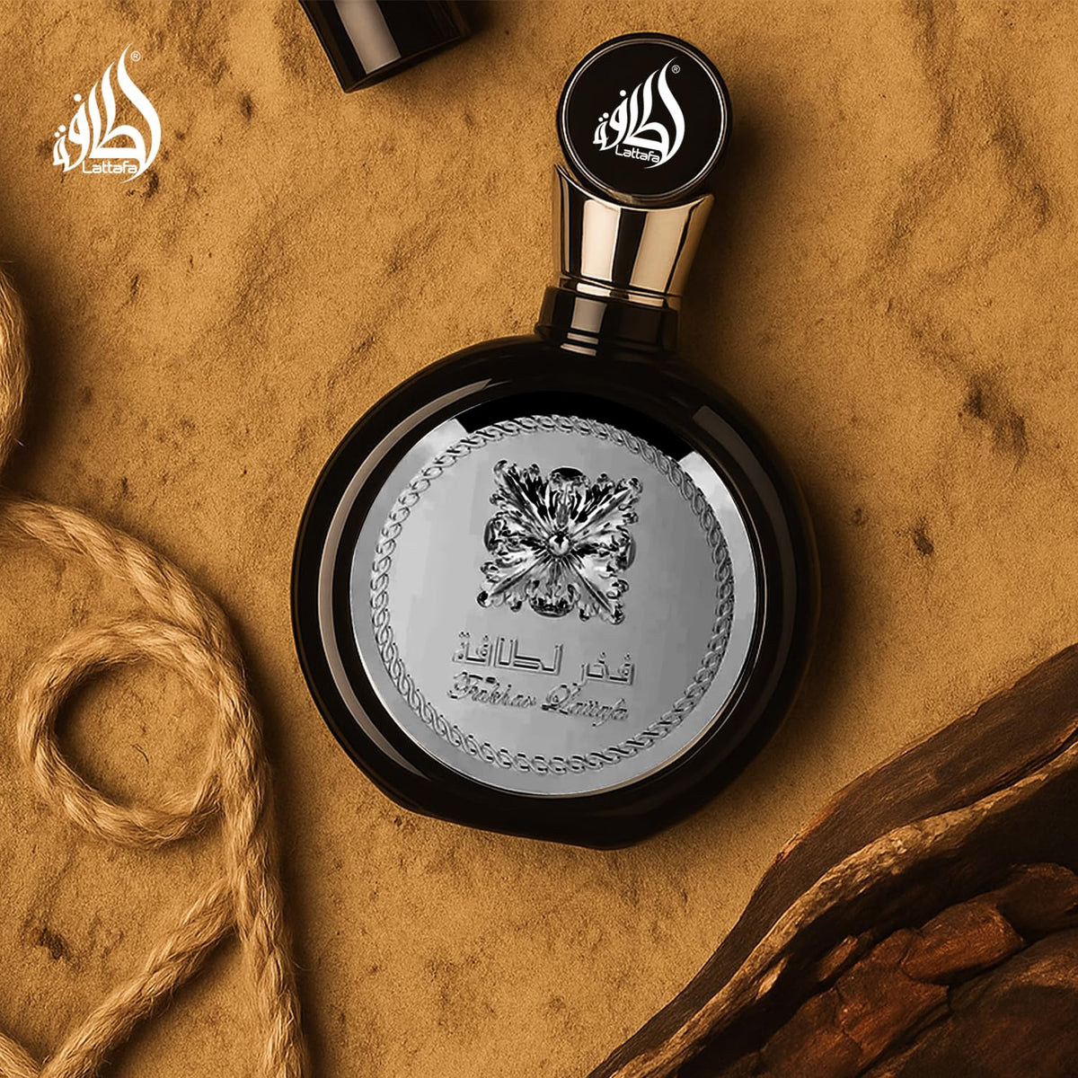 Hub Wavy Lattafa Fakhar perfume bottle, luxury long-lasting woody fresh scent for men, 3.4 fl oz / 100 ml.