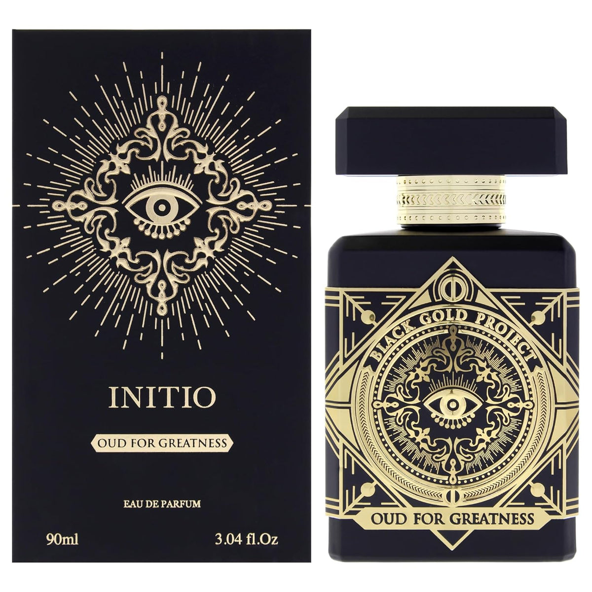 Hub Wavy Initio Oud for Greatness unisex fragrance bottle, 3.04 fl oz, showcasing luxurious perfume design