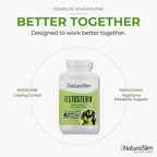 NaturalSlim Testosterin Testosterone Support, Ginkgo Biloba,180 Capsules