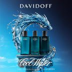Hub Wavy Davidoff Cool Water perfume bottle, 4.2 oz men's fragrance with sleek design and clear glass packaging