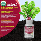 Toplux Organic Beet Root Powder Tablets - 2040mg Natural Nitric Oxide Beets to Support, Energy, Black Pepper Better Absorption, Non-GMO, for Men Women, 90 Tablets