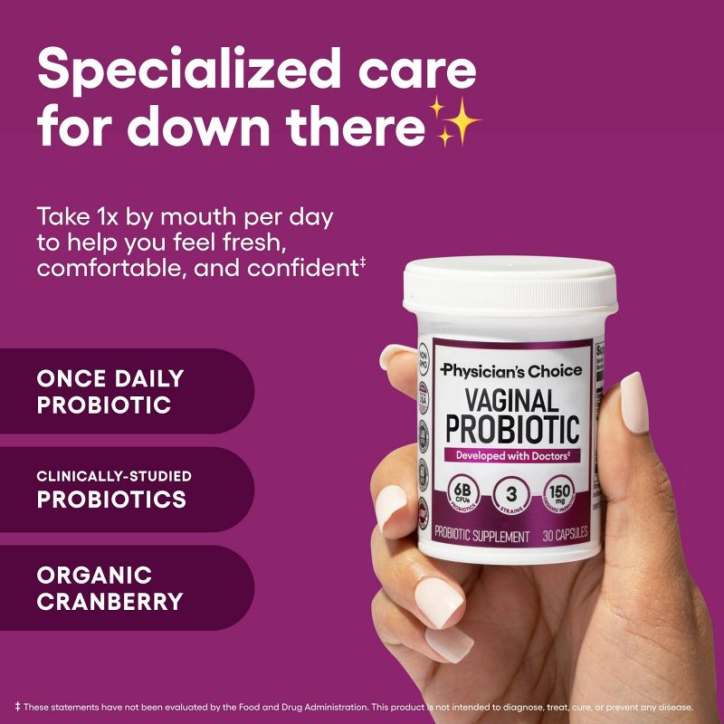 Physician's Choice Women's Vaginal Wellness Probiotics and Urinary Tract Support Capsules - 30ct