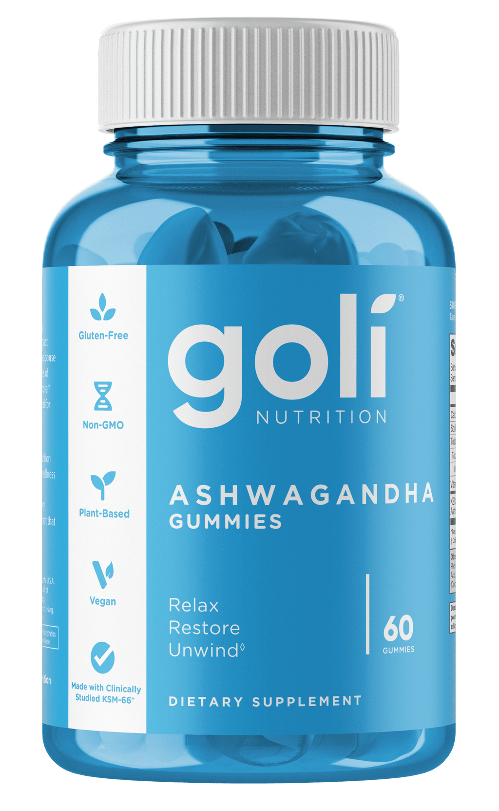 Goli Ashwagandha Vegan Gummies, KSM-66 & Vitamin D, 60 Count