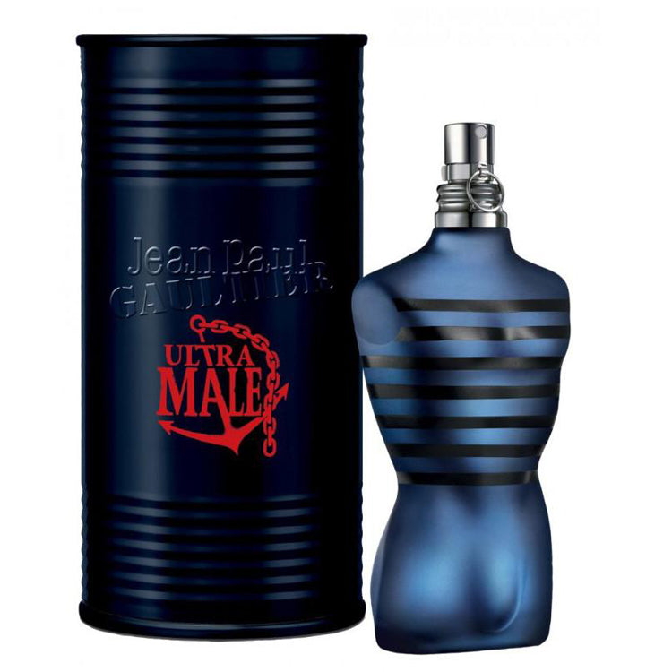 Jean Paul Gaultier Le Male Elixir men's fragrance bottle, 4.2 oz, with sleek design and masculine packaging.