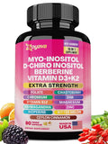 Zoyava Myo Inositol Women's Supplement 750mg, Berberine 500mg, D-Chiro Inositol 50mg, Folate 400mcg, Chromium 100mcg, Ceylon Cinnamon 200mg, Ashwagandha 100mg, DIM 75mg, 90 Capsules