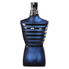Jean Paul Gaultier Le Male Elixir perfume sample bottle for men, 4.2 oz, with stylish packaging and blue accents.
