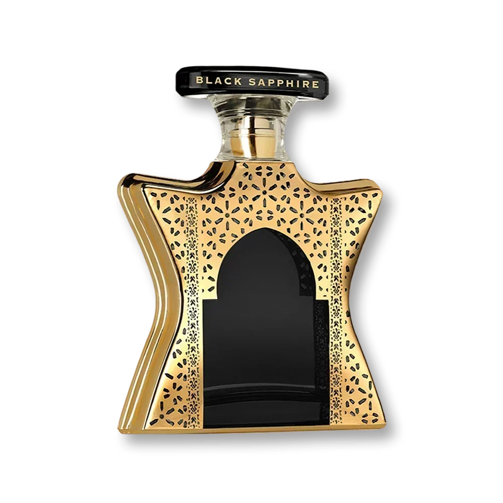 Bond No. 9 Dubai Black Sapphire unisex perfume bottle with sleek black design, 3.4 fl oz / 100 ml fragrance from Hub Wavy.
