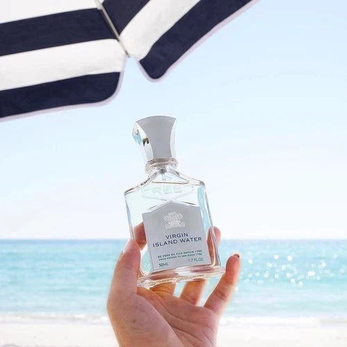 Hub Wavy Creed Virgin Island Water 3.3 fl oz perfume bottle, unisex luxury fragrance with a sleek design and vibrant label.
