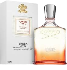 Hub Wavy Creed Original Santal unisex perfume bottle, 3.4 fl oz, with elegant packaging and natural scent profile.