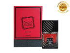 Lattafa Khamrah Karaz perfume by Hub Wavy, 100ml unisex fragrance bottle with elegant design, showcasing luxury scent.