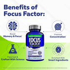Focus Factor Adults Extra Strength, 120 Count - Brain Supplement for Memory, Con