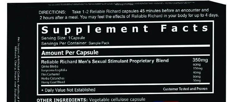 Reliable Richard Original - Value Packs! - Stamina & Libido  Male Enhancement!