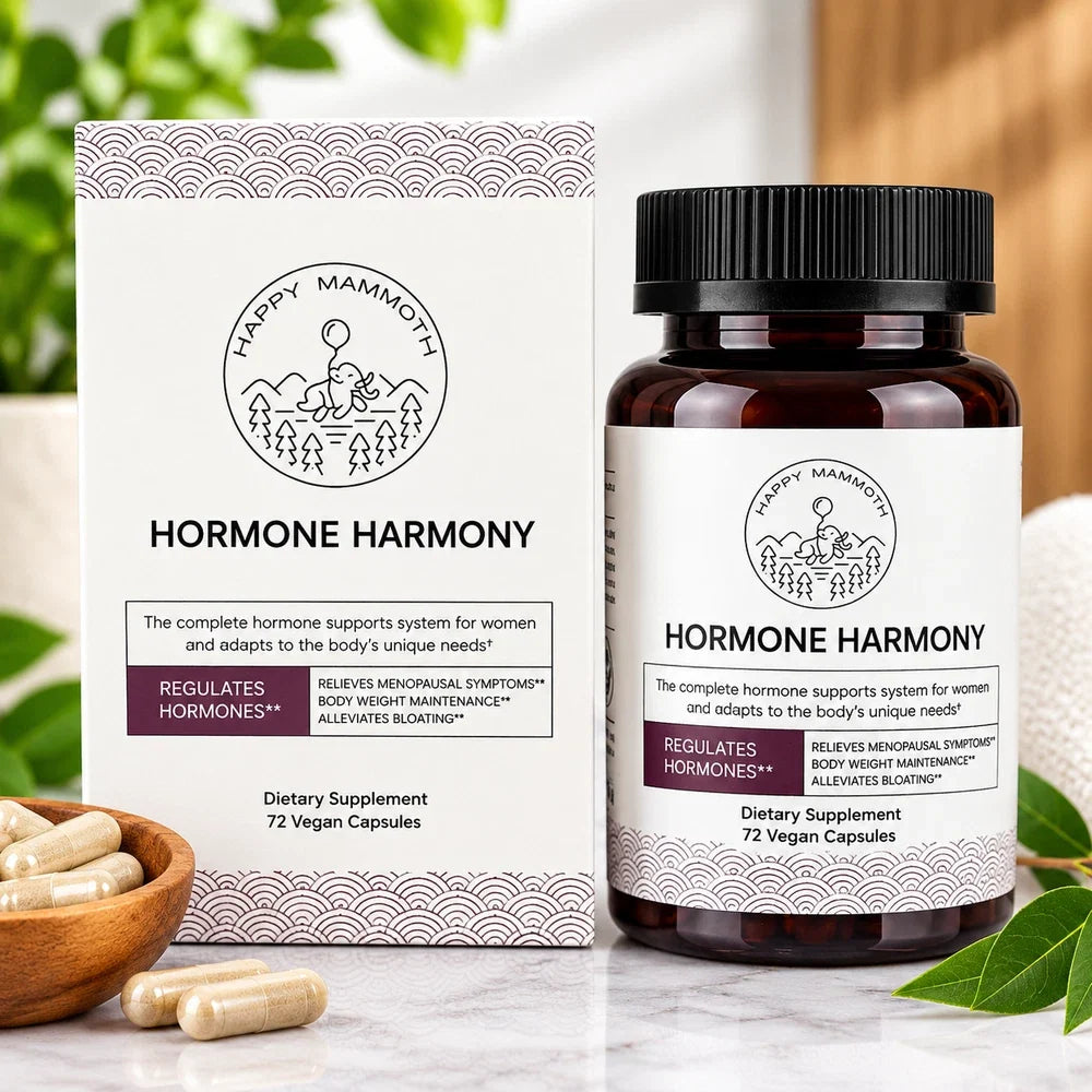 Happy Mammoth Hormone Harmony 72 Vegan Capsules Women's Hormone Balance Support