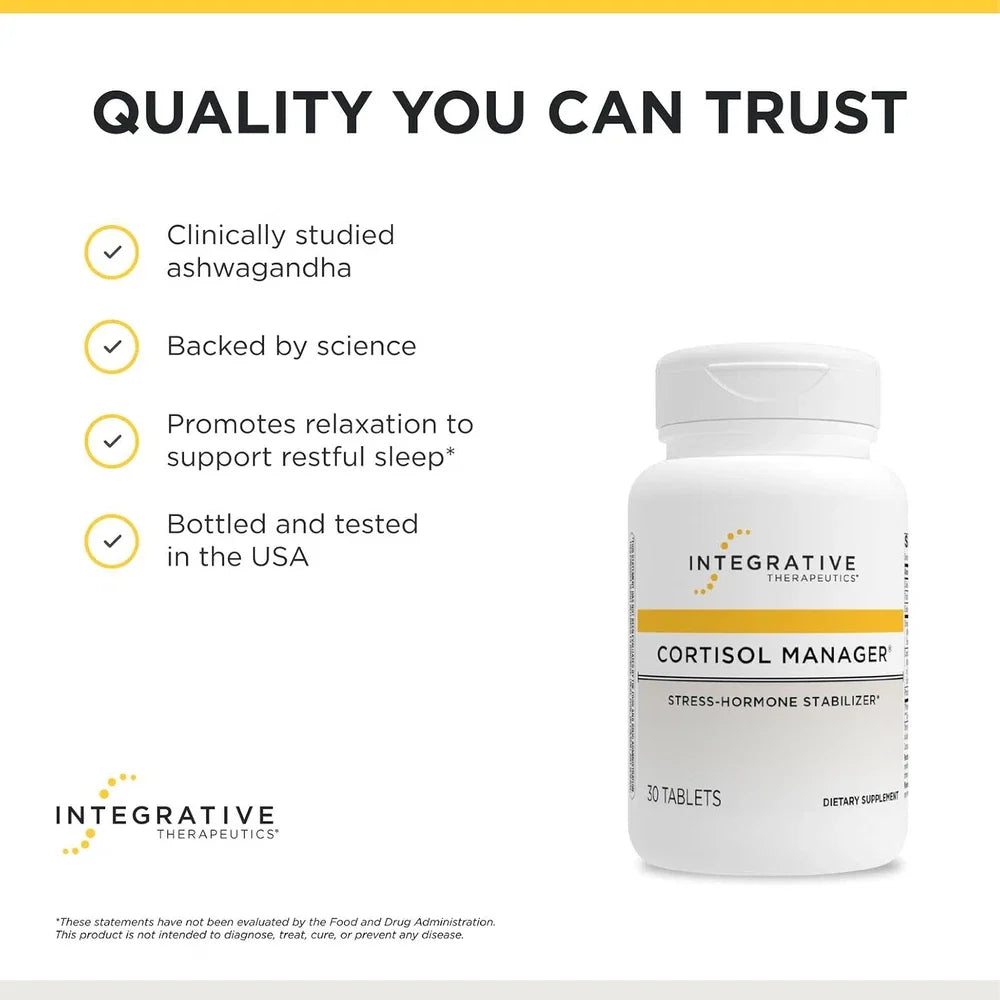 Cortisol Manager 90 Tabs Integrative Therapeutics Stress Hormone Stabilizer