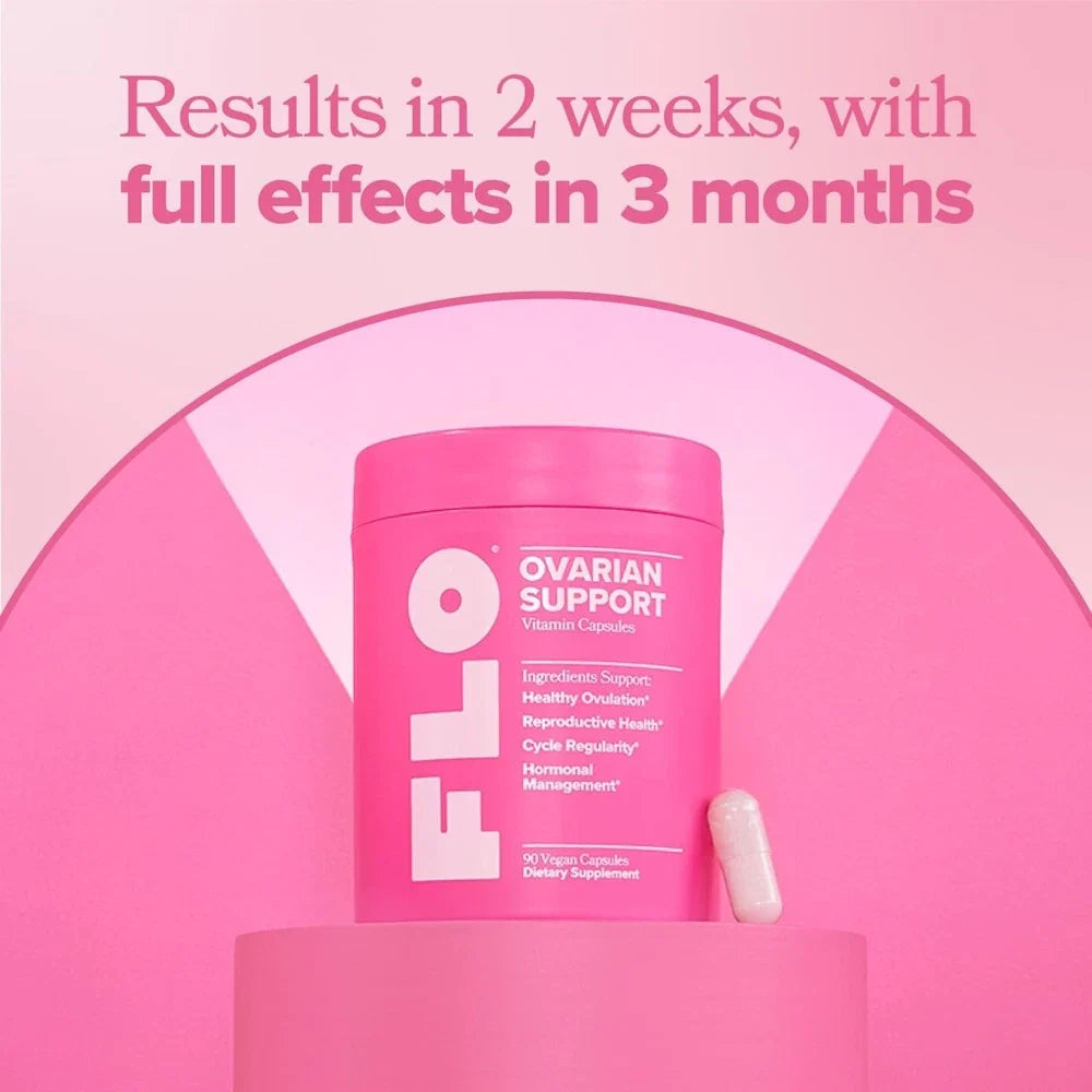 FLO Ovarian Support Capsules – Women’s Hormone Balance, PMS Relief, Vegan