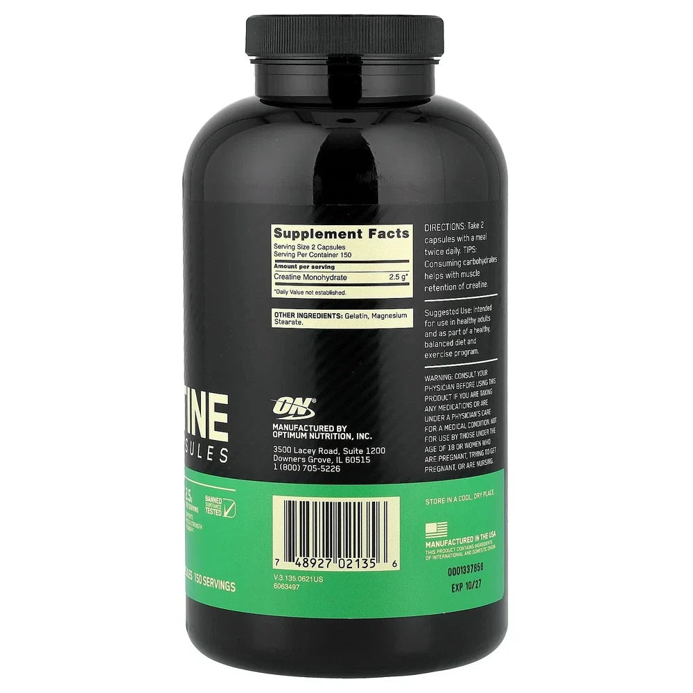 Optimum Nutrition Creatine Monohydrate Capsules - 300 Capsules